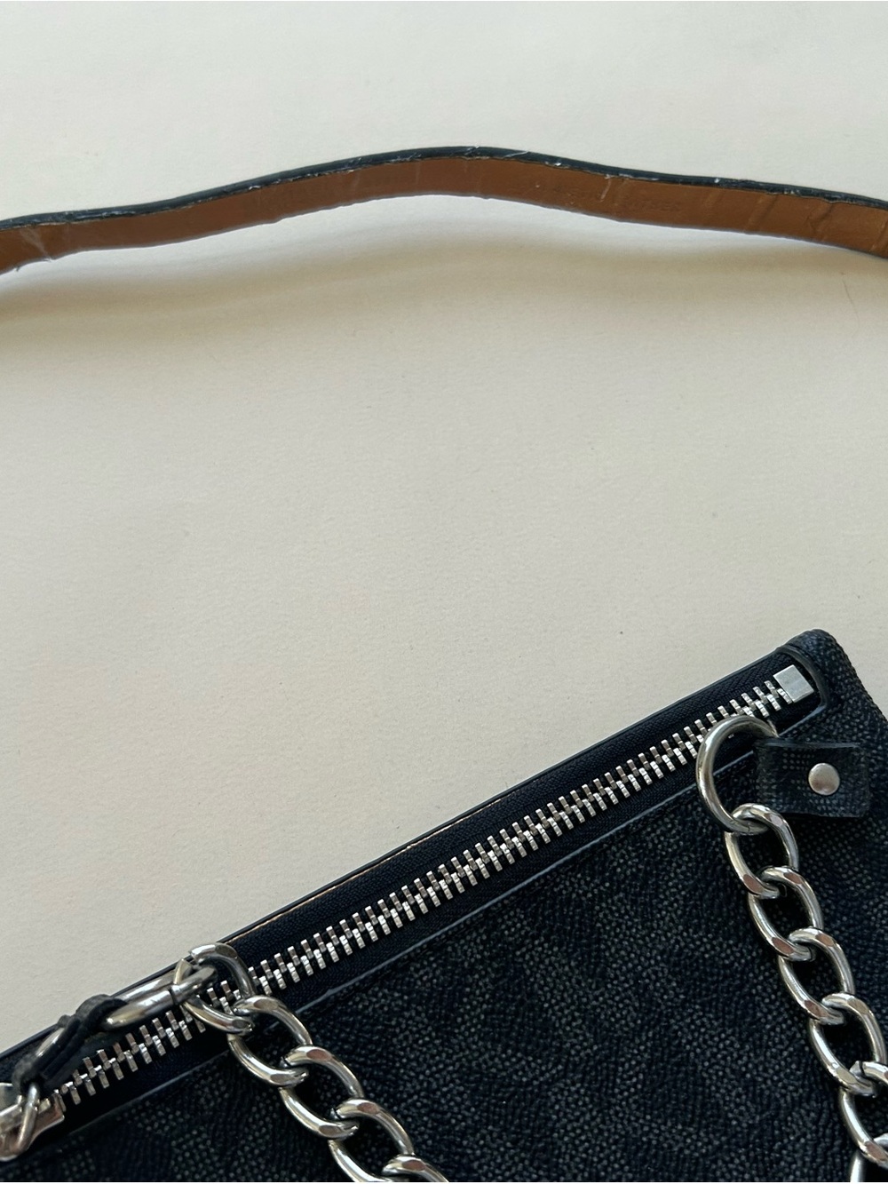 Michael Kors Black Logo Chain Belt Bag - Picture 3 of 9